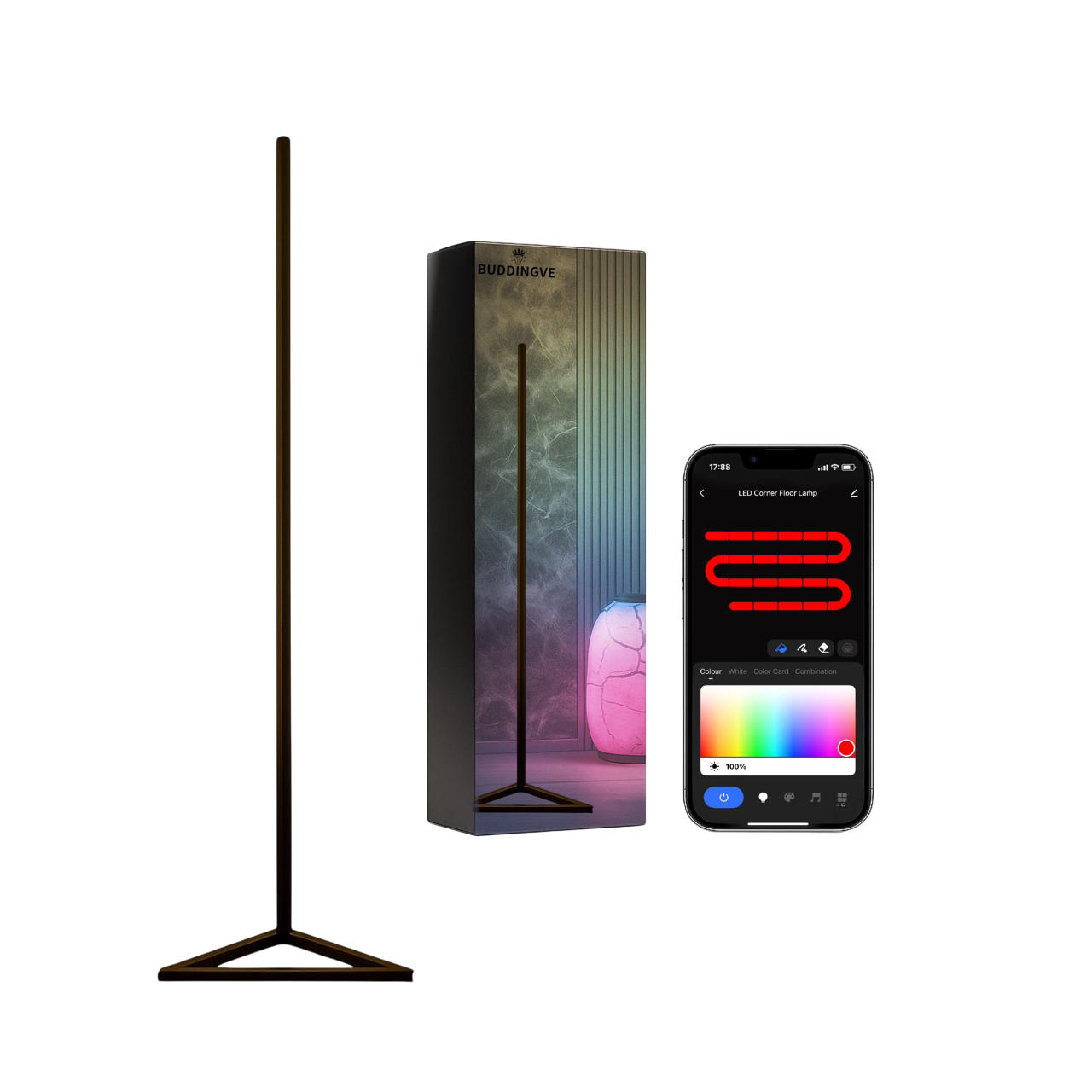 Smart LED Triangle Corner Floor Lamp - RGBIC